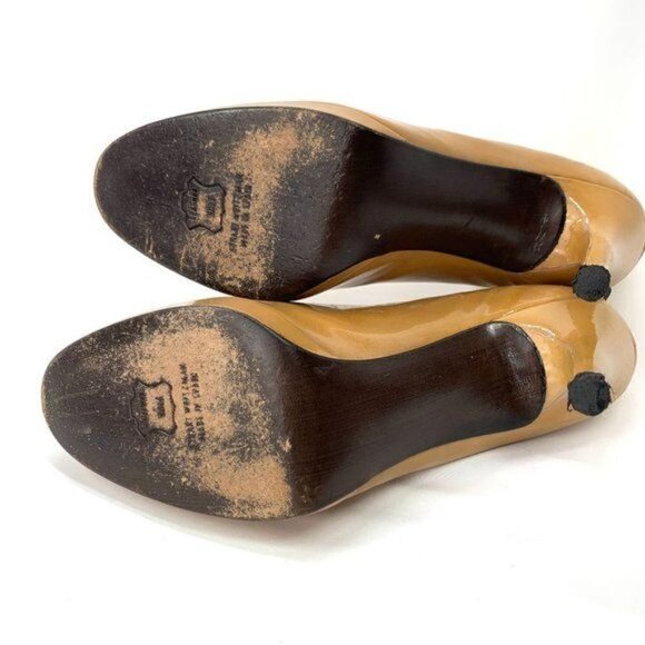 Stuart Weitzman Adobe Aniline Platswoon Nearly Nude Patent Leather Pumps Sz 8.5 - Picture 10 of 13